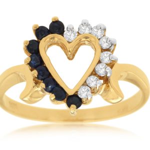 DIAMOND & COLOR ST HEART RING
