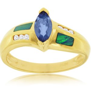 TANZANITE & OPAL DIAMOND RING