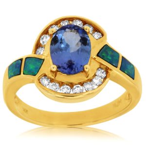 TANZANITE & OPAL DIAMOND RING