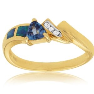 TANZANITE & OPAL DIAMOND RING