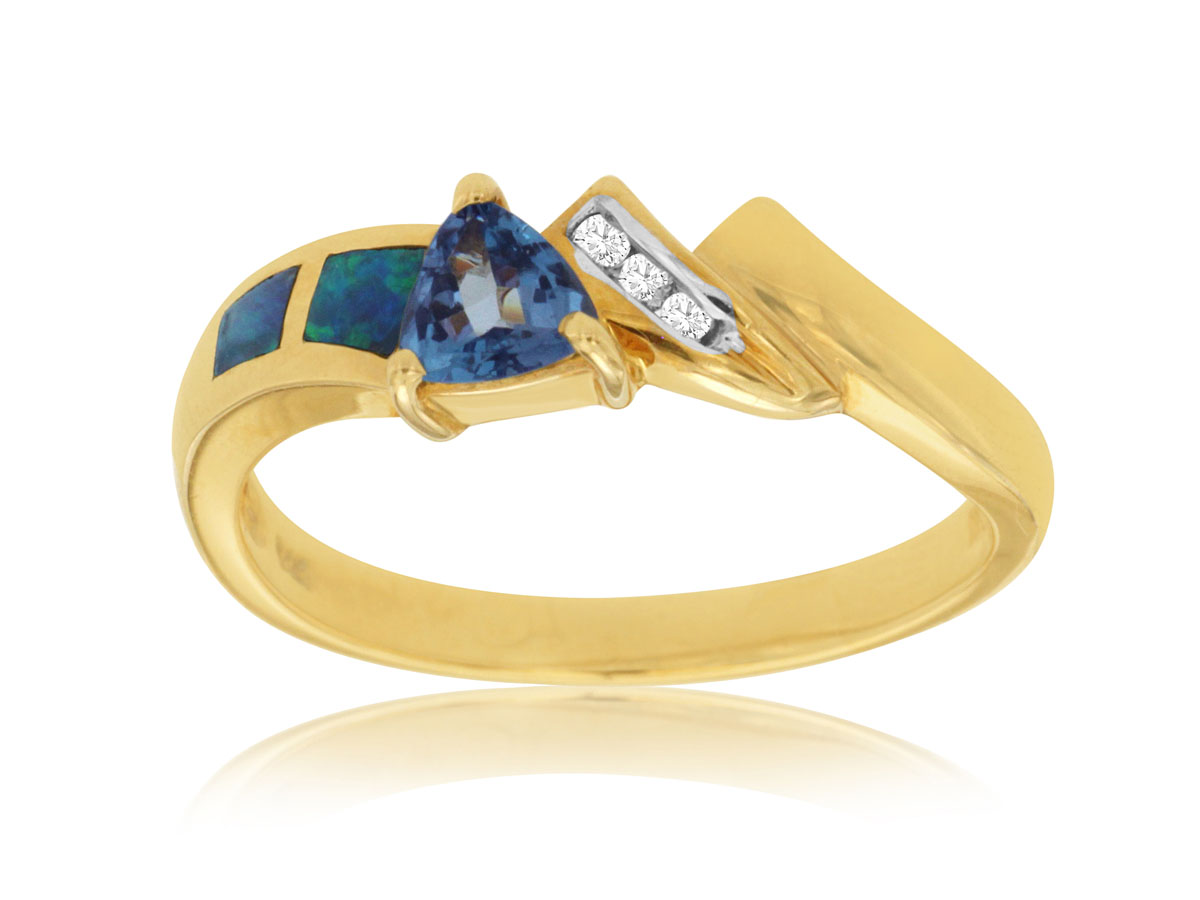 TANZANITE & OPAL DIAMOND RING