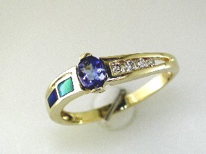 TANZANITE & OPAL DIAMOND RING