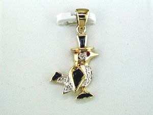 SAPPHIRE & DIAMOND BIRD PENDAN
