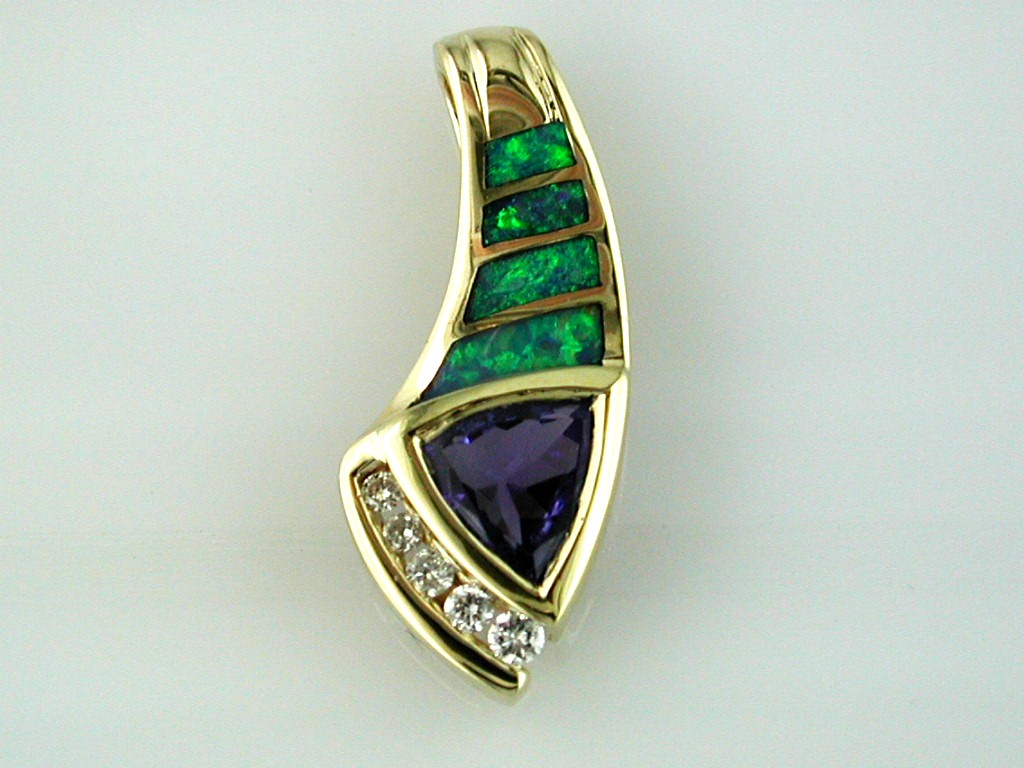 TANZANITE & OPAL PENDANT
