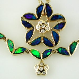 OPAL & DIAMOND NECKLACE