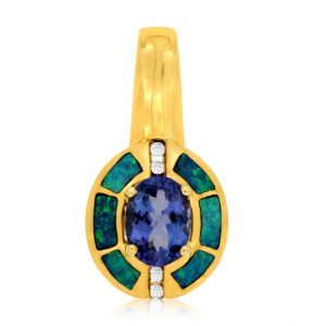 TANZANITE & OPAL DIA PENDANT