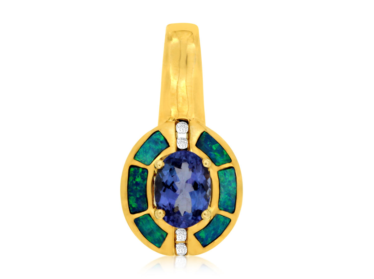 TANZANITE & OPAL DIA PENDANT