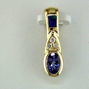 TANZANITE & OPAL DIA PENDANT