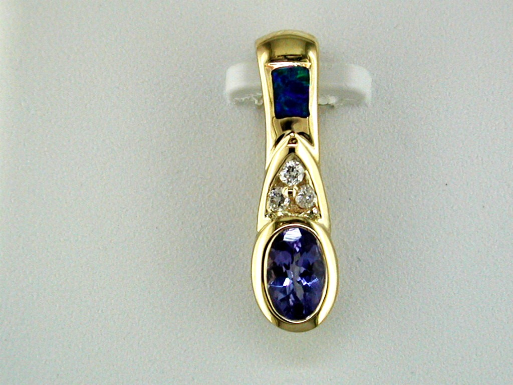 TANZANITE & OPAL DIA PENDANT