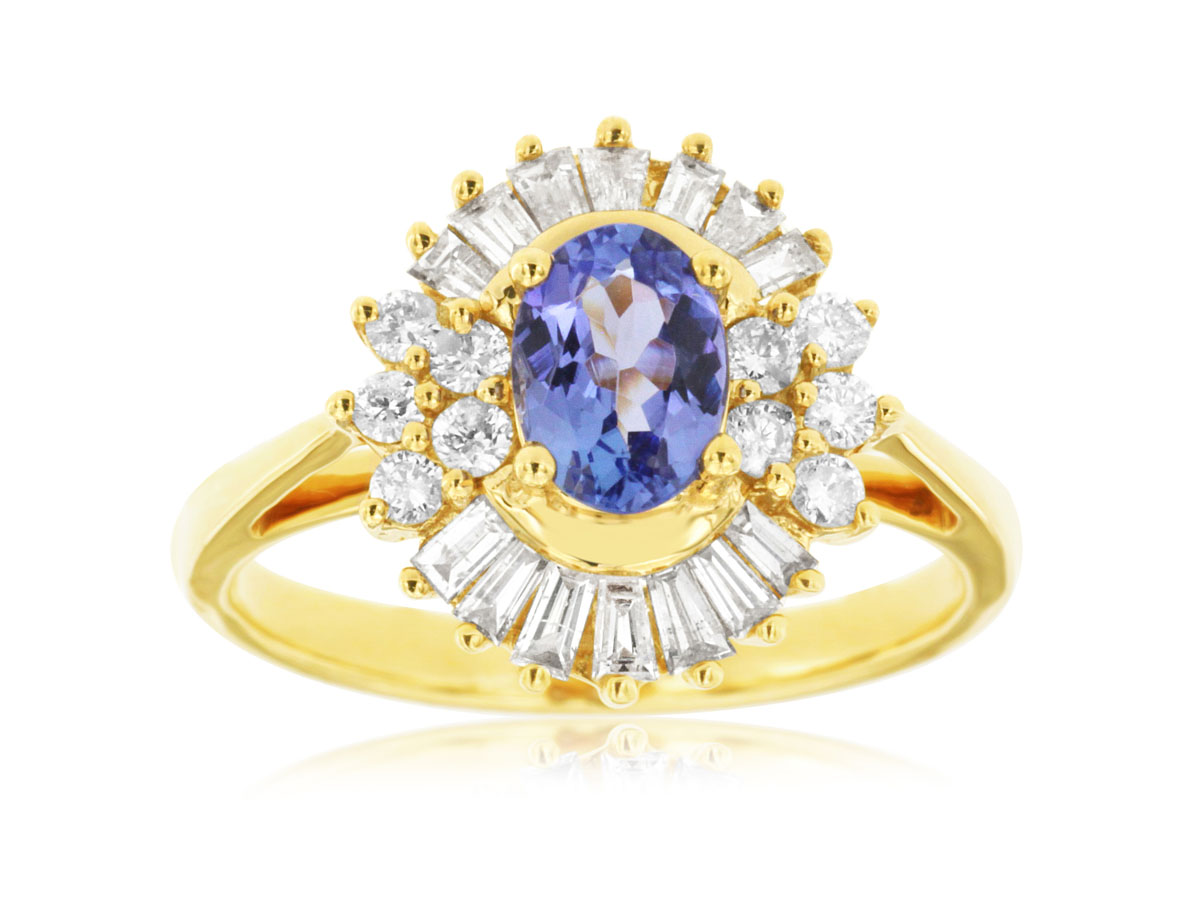 TANZANITE & DIAMOND RING