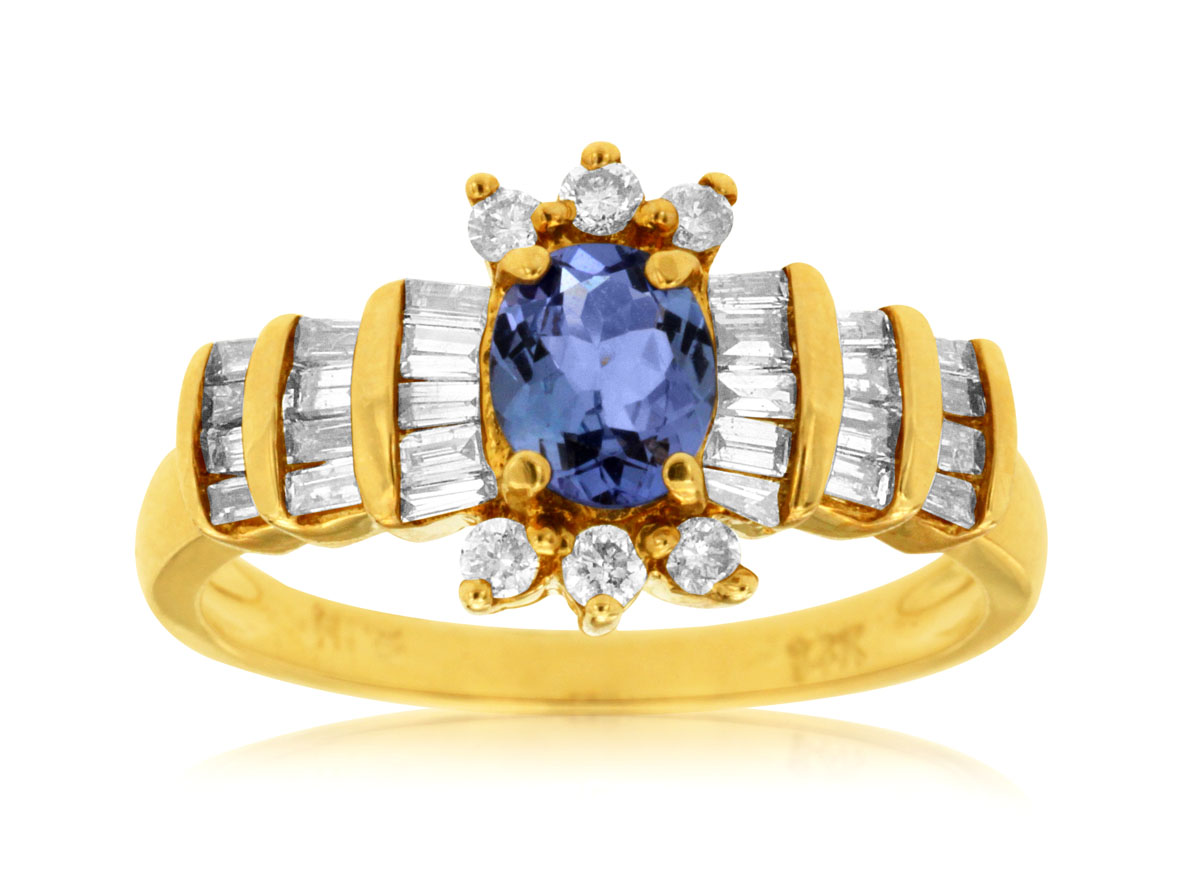 TANZANITE & DIAMOND RING