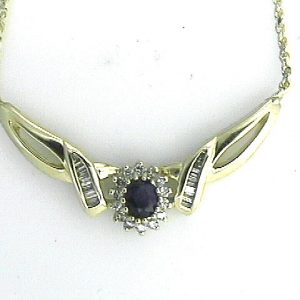 SAPPHIRE & DIAMOND NECKLACE