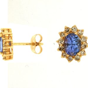 TANZANITE & DIAMOND EARRING