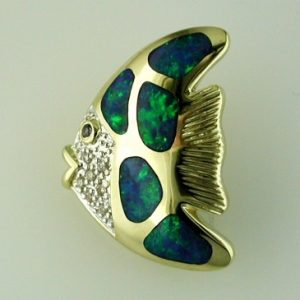 OPAL & DIAMOND ‘SP’ PENDANT