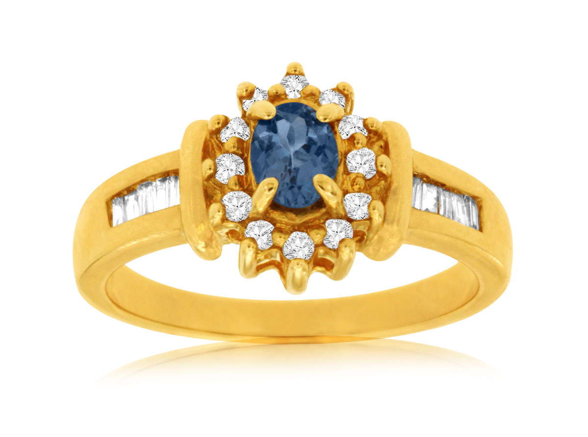 TANZANITE & DIAMOND RING