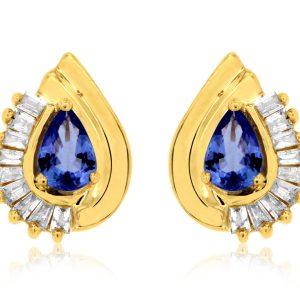 TANZANITE & DIAMOND EARRING