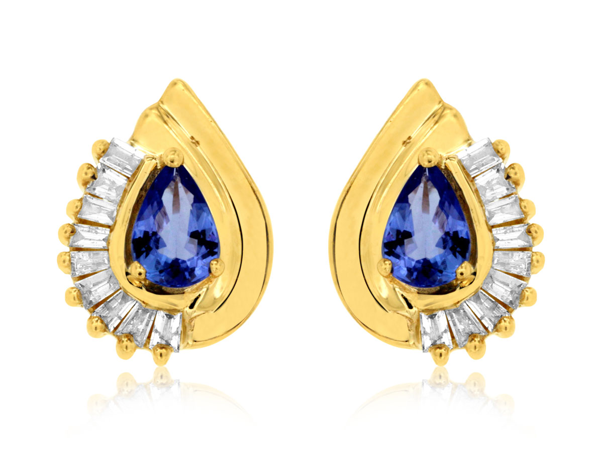 TANZANITE & DIAMOND EARRING
