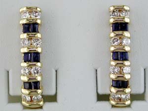 SAPPHIRE & DIAMOND EARRING