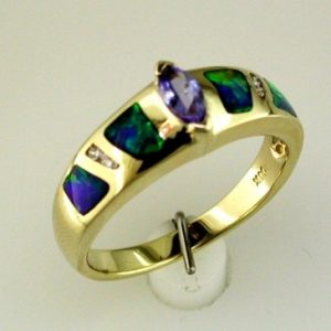 TANZANITE & OPAL DIAMOND RING