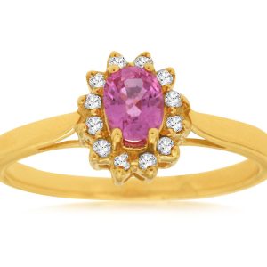 PINK SAPPHIRE & DIAMOND RING