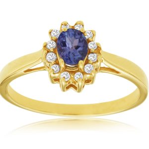 TANZANITE & DIAMOND RING