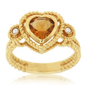 CITRINE & DIAMOND RING