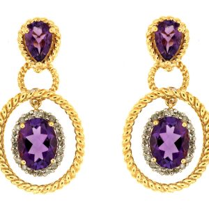 AMETHYST & DIAMOND EARRING