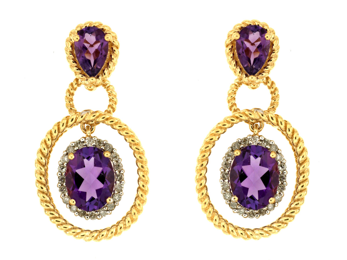 AMETHYST & DIAMOND EARRING