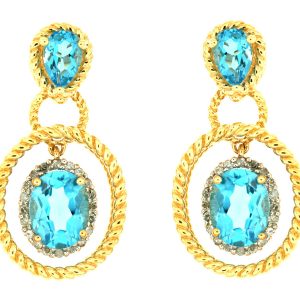 BLUE TOPAZ & DIAMOND EARRING