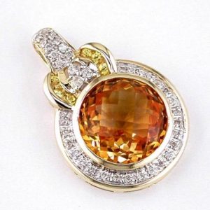 CITRINE & DIAMOND PENDANT