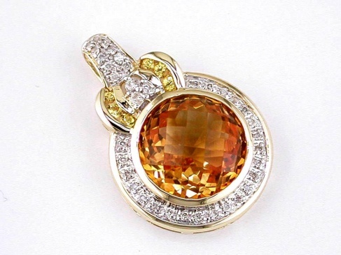 CITRINE & DIAMOND PENDANT