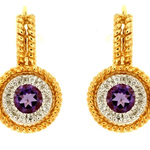 AMETHYST & DIAMOND EARRING