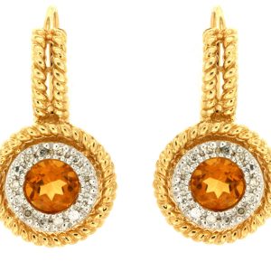 CITRINE & DIAMOND EARRING