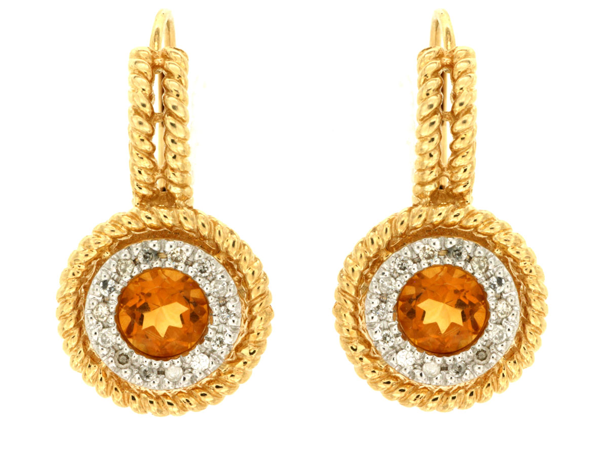 CITRINE & DIAMOND EARRING