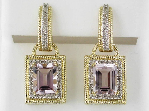 AMETHYST & DIAMOND EARRING