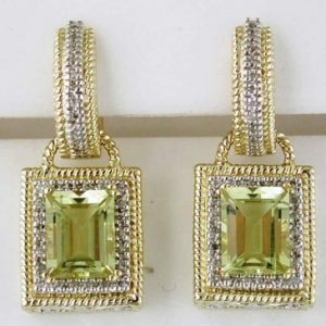 LEMON QUARTZ & DIAMOND EARRING