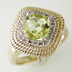 LEMON QUARTZ & DIAMOND RING