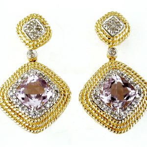 AMETHYST & DIAMOND EARRING