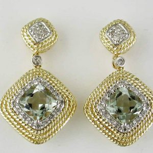 AMETHYST & DIAMOND EARRING