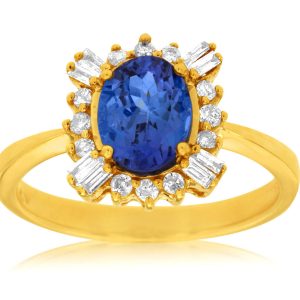 TANZANITE & DIAMOND RING