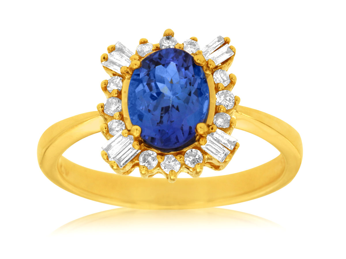 TANZANITE & DIAMOND RING