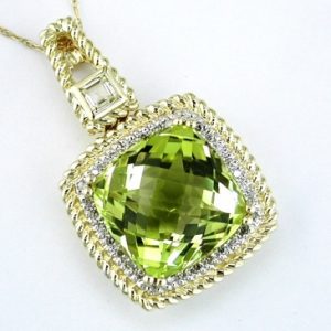 DIAMOND &LEMON QUARTZ PENDANT