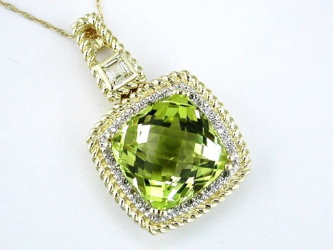 DIAMOND &LEMON QUARTZ PENDANT