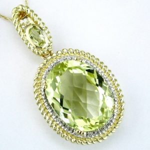 DIAMOND &LEMON QUARTZ PENDANT