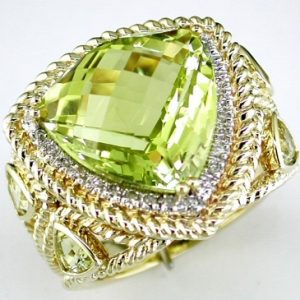 DIAMOND & LEMON QUARTZ RING