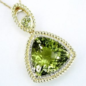 DIAMOND &LEMON QUARTZ PENDANT