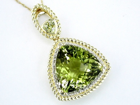 DIAMOND &LEMON QUARTZ PENDANT