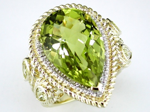 DIAMOND & LEMON QUARTZ RING