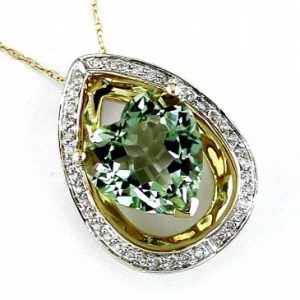 DIA & GREEN AMETHYST PENDANT