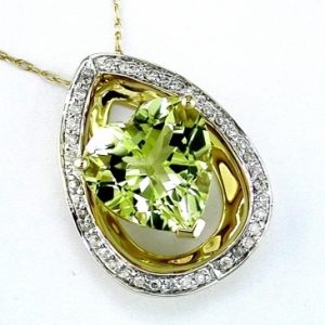 DIA & LEMON QUARTZ PENDANT